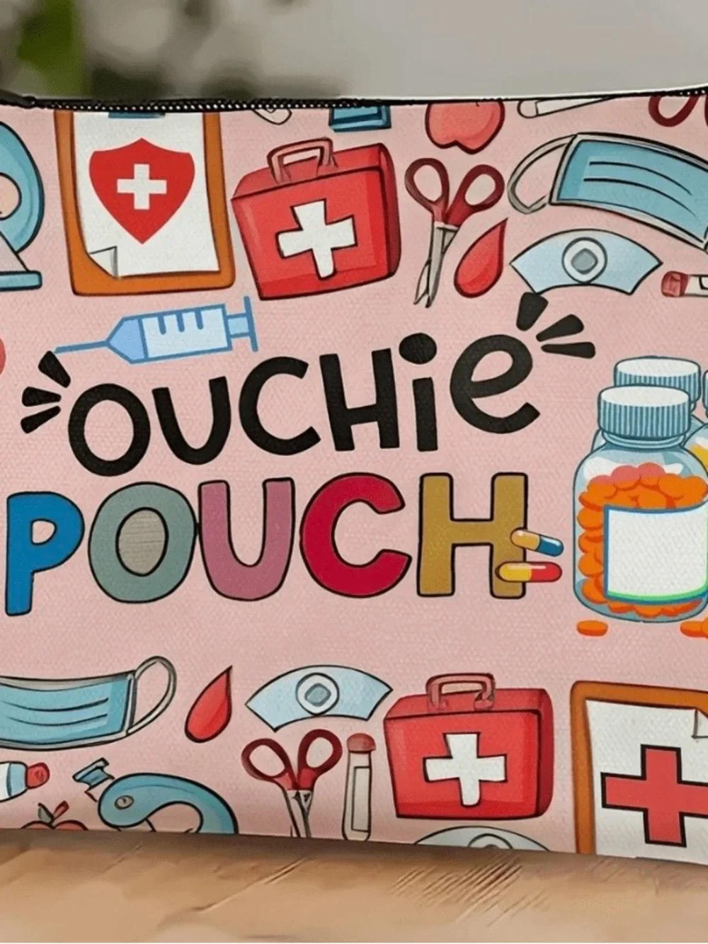 Ouchie Pouch Kids First Aid Zip Pouch - Pink